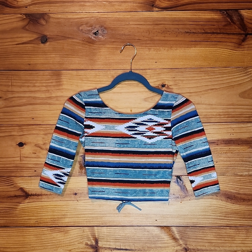 Ecoté Corset Back Southwestern Crop Top XS